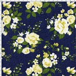Tecido Estampado para Patchwork - Coleção Floral Paris Rosas Paris Oliva (0,50x1,40)