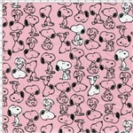 Tecido Estampado para Patchwork - Coleção Snoopy Color Rose (0,50x1,40)