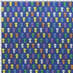 Tecido Estampado para Patchwork - Gatos Coloridos Fundo Azul Cor 01 (0,50x1,40)
