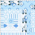 Tecido Estampado para Patchwork - PY001 Patchouly Logcabin Azul Cor 01 (0,60x1,40)