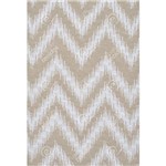 Tecido Jacquard Bege e Branco Coroa Fio Tinto - 2,80m de Largura