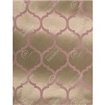 Tecido Jacquard Rosa Envelhecido e Dourado Geométrico Tradicional - 2,80m de Largura