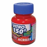 Tinta Vitro 150º Acrilex 37ml Vermelho Escarlate 508