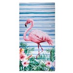 Toalha de Praia Veludo Estampado 70cmx1,50m Santista Flamingo