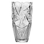 Vaso Bojudo Pinwheel Luxo Cristal Bohemia Transparente 30cm - Rojemac