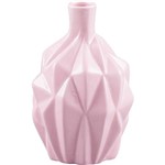 Vaso de Cerâmica com Acabamento em Vidro Spike Rosa Claro 10X10X15,5cm