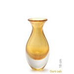 Vaso Mini Nº 2 Âmbar com Ouro - Murano - Cristais Cadoro