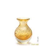 Vaso Mini Nº 3 Tela Âmbar com Ouro - Murano - Cristais Cadoro