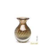 Vaso Mini Nº 3 Tela Fumê com Ouro - Murano - Cristais Cadoro